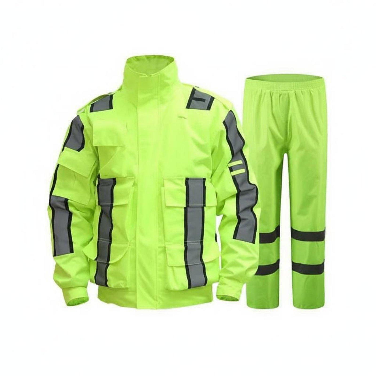 Motorcycle Gear Mens - Hochsichtbarer Reflektierender Regenanzug Wasserdichte Motorrad-Regenjacke und