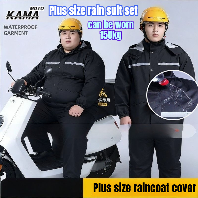 Motorcycle Gear Mens - 9XL Übergrößen Reflektierender Wasserdichter Regenmantel und